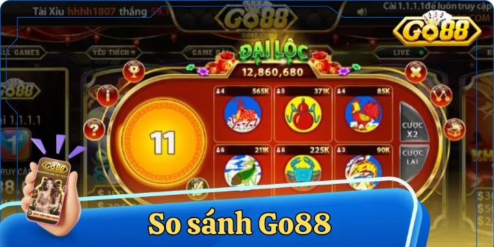 So sánh Go88 - Top game bài đổi thưởng hot nhất 2026