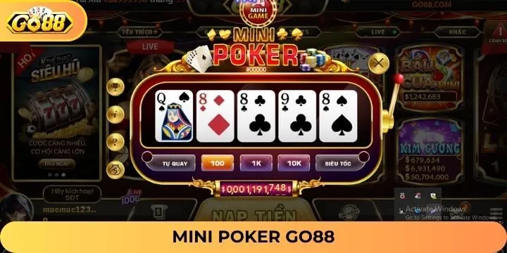 Tham gia Mini Poker Go88 với 4 bước trong quy trình
