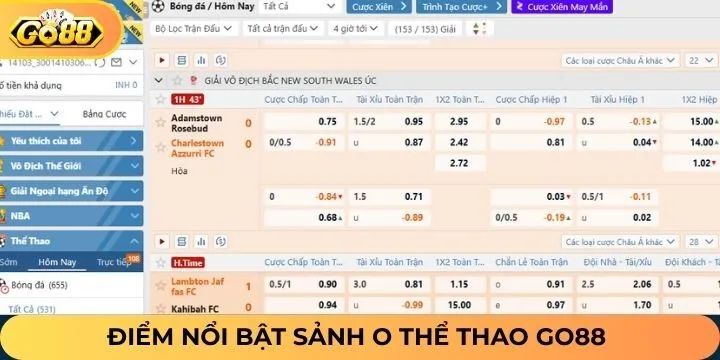 Ưu điểm nổi bật tại O thể thao Go88